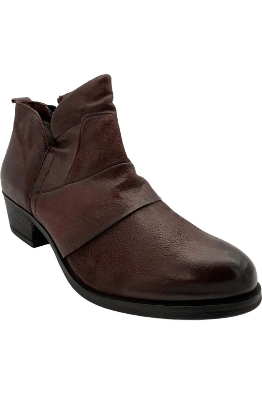 Miz Mooz Leather Cut-Out Ankle Boots Burlington Merlot - Wide